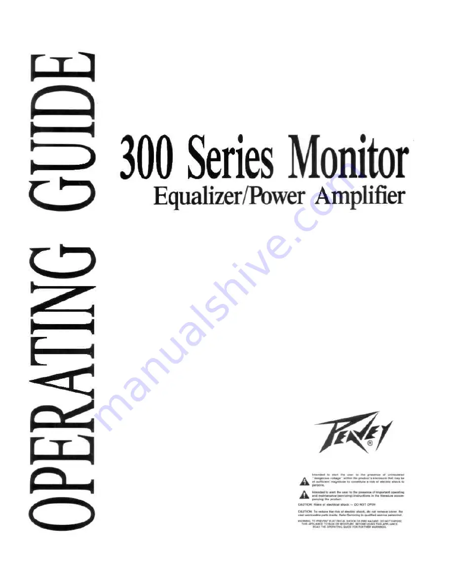 Peavey Monitor 300 Series Operating Manual Download Page 1