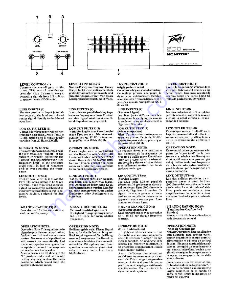 Peavey Monitor 300 Series Operating Manual Download Page 2