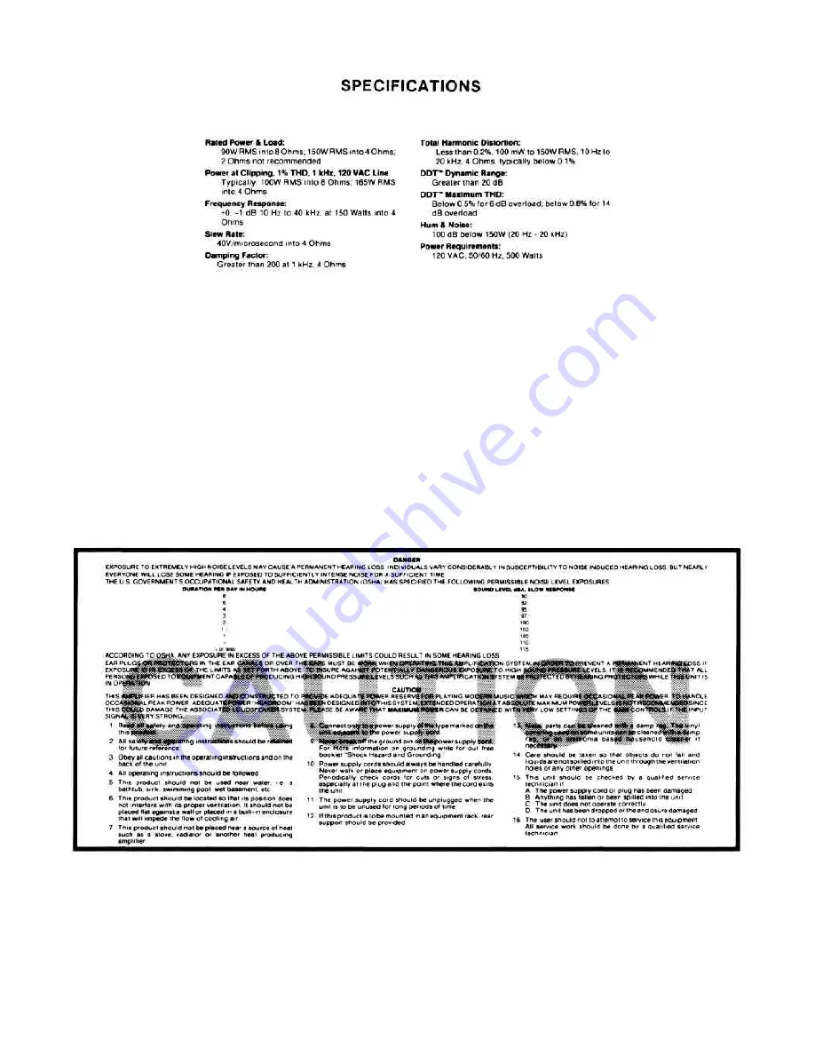 Peavey Monitor 300 Series Operating Manual Download Page 4