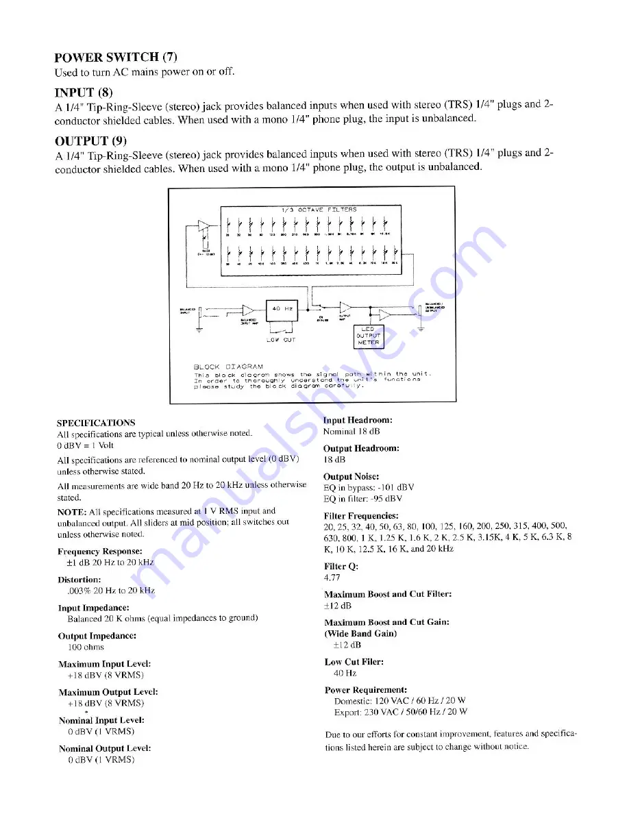 Peavey Q 131 Operating Manual Download Page 4