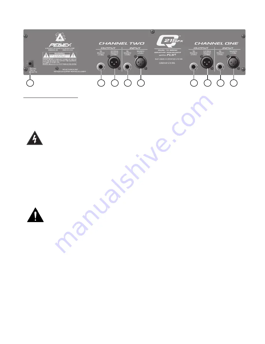 Peavey Q 215FX Owner'S Manual Download Page 5