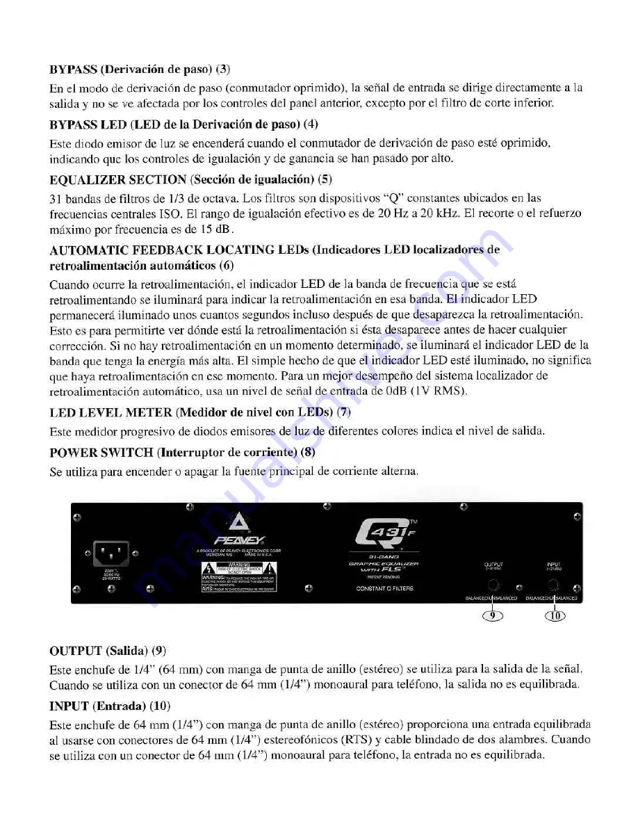 Peavey Q 431F User Manual Download Page 8