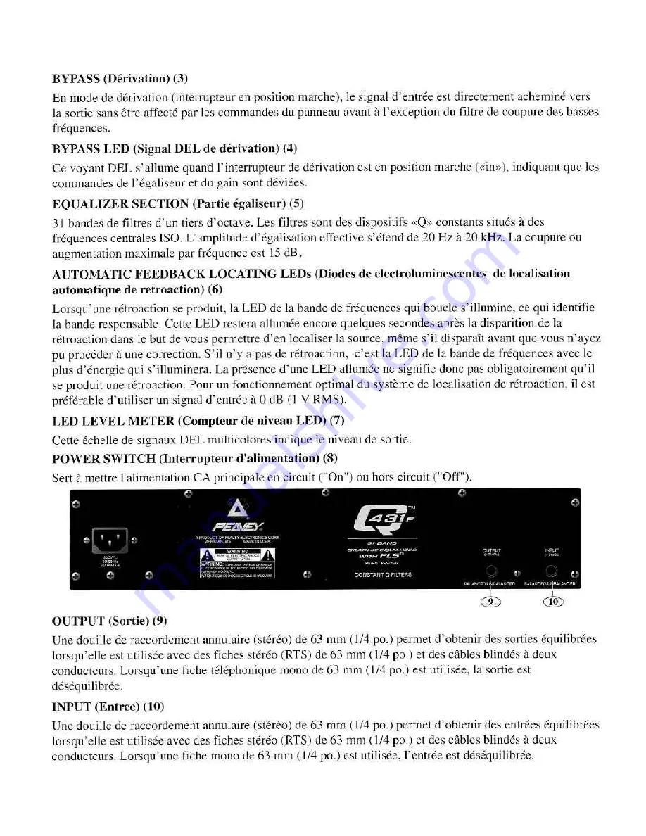 Peavey Q 431F User Manual Download Page 10