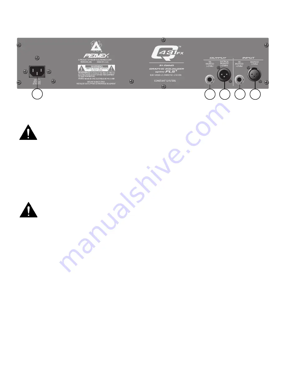 Peavey Q 431FX Owner'S Manual Download Page 10