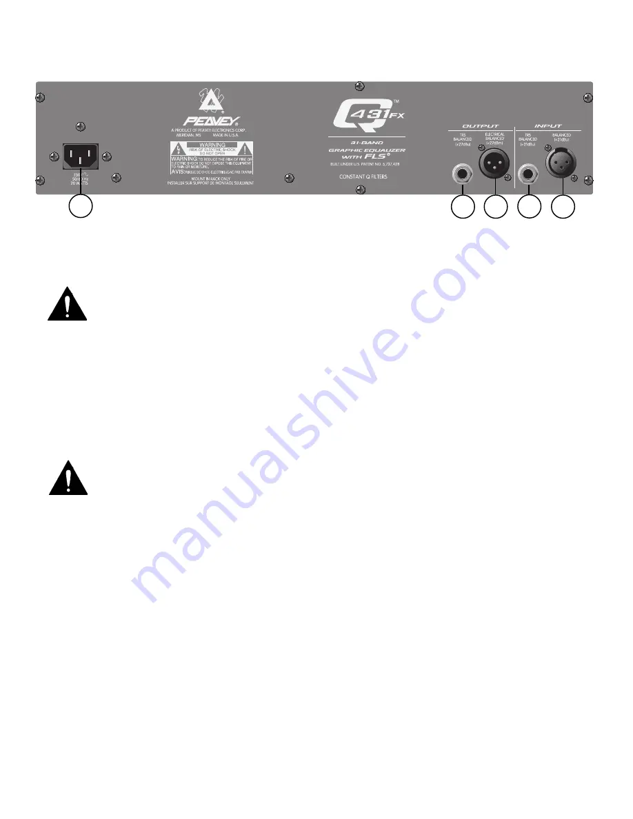 Peavey Q 431FX Owner'S Manual Download Page 16