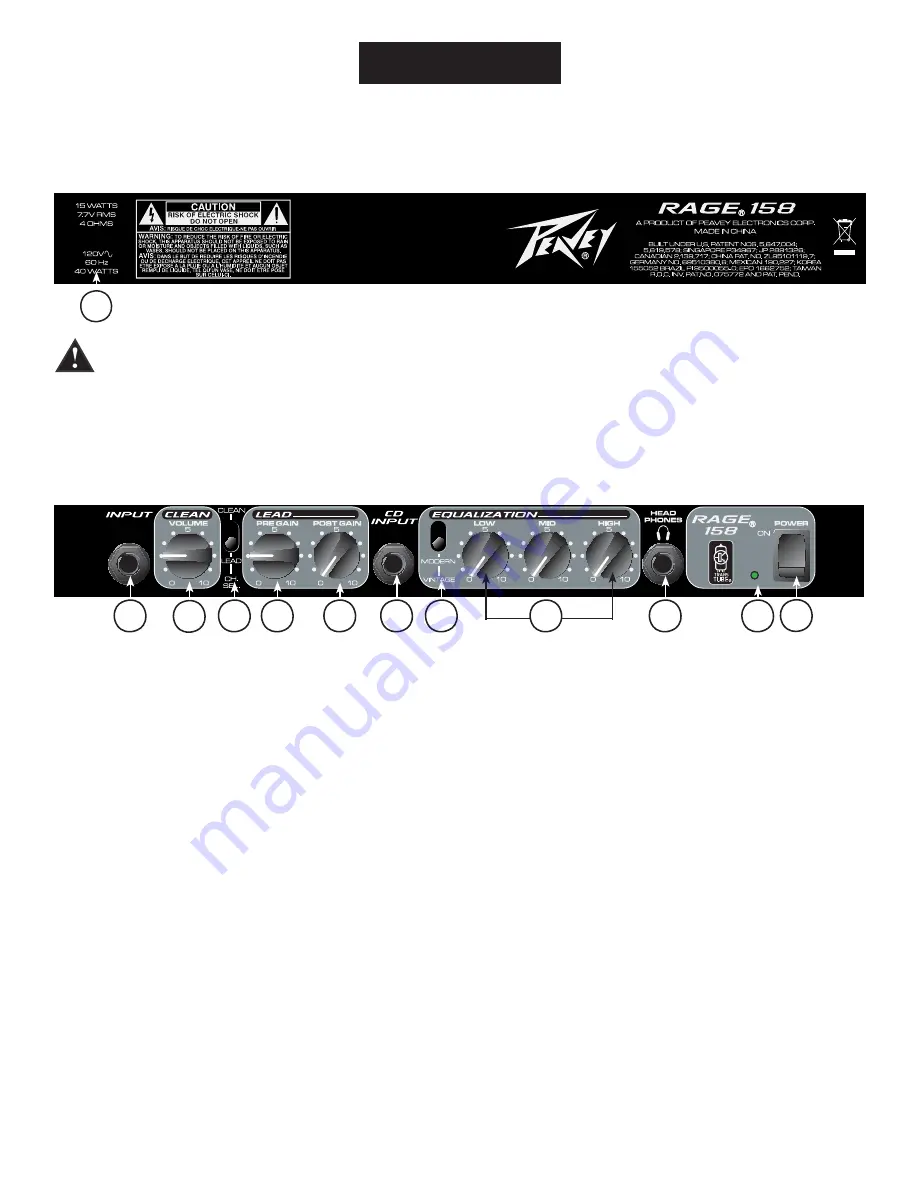 Peavey RAGE 158 TRANSTUBE Series Скачать руководство пользователя страница 24