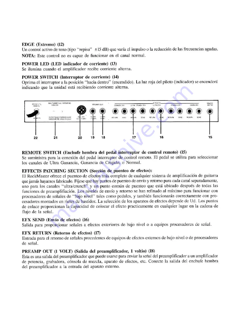 Peavey Rock Master Operating Manual Download Page 9