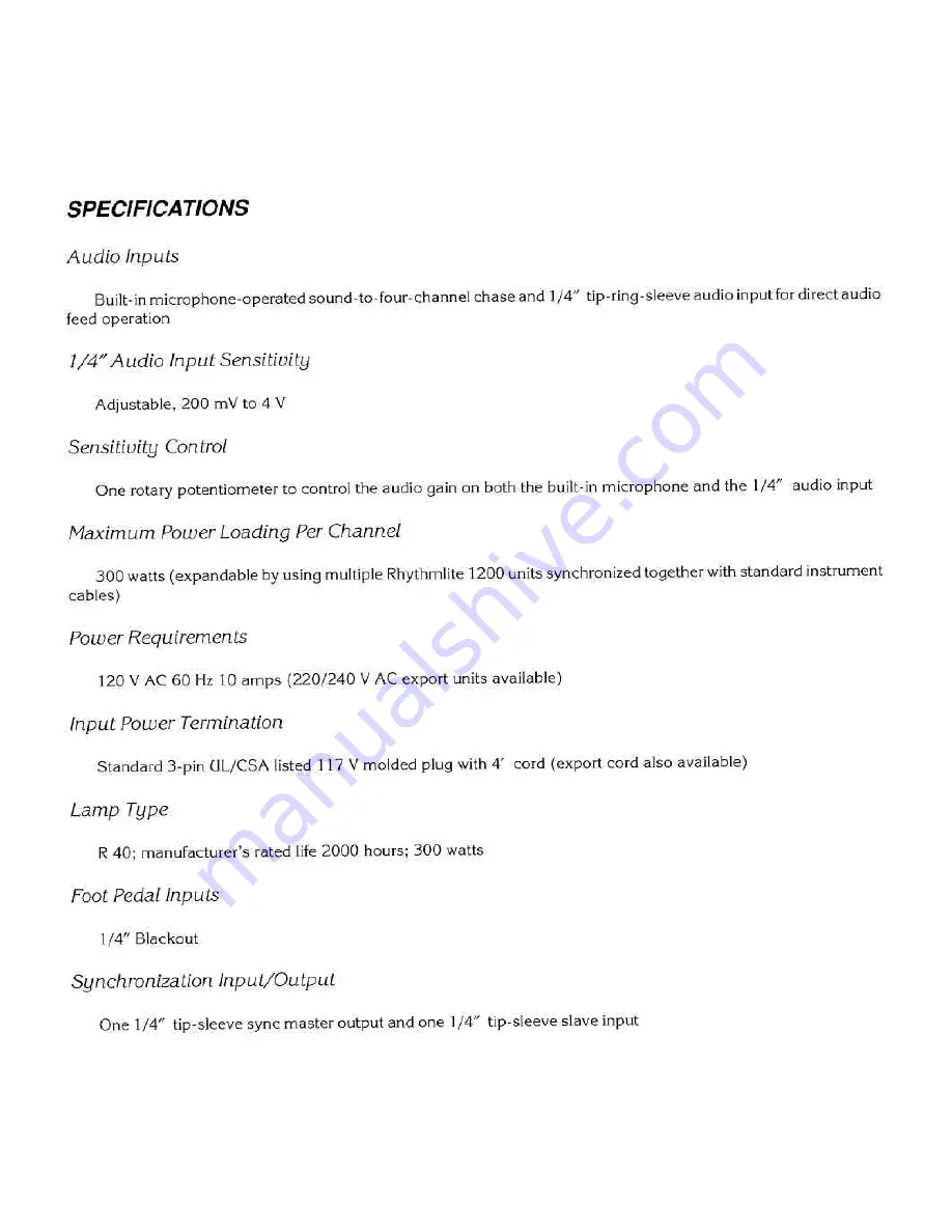 Peavey RythmLite User Manual Download Page 12