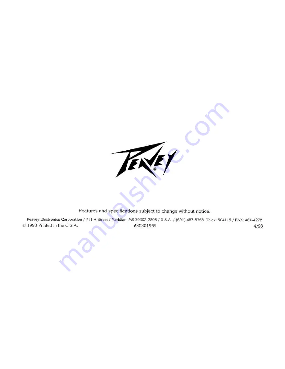 Peavey RythmLite User Manual Download Page 15