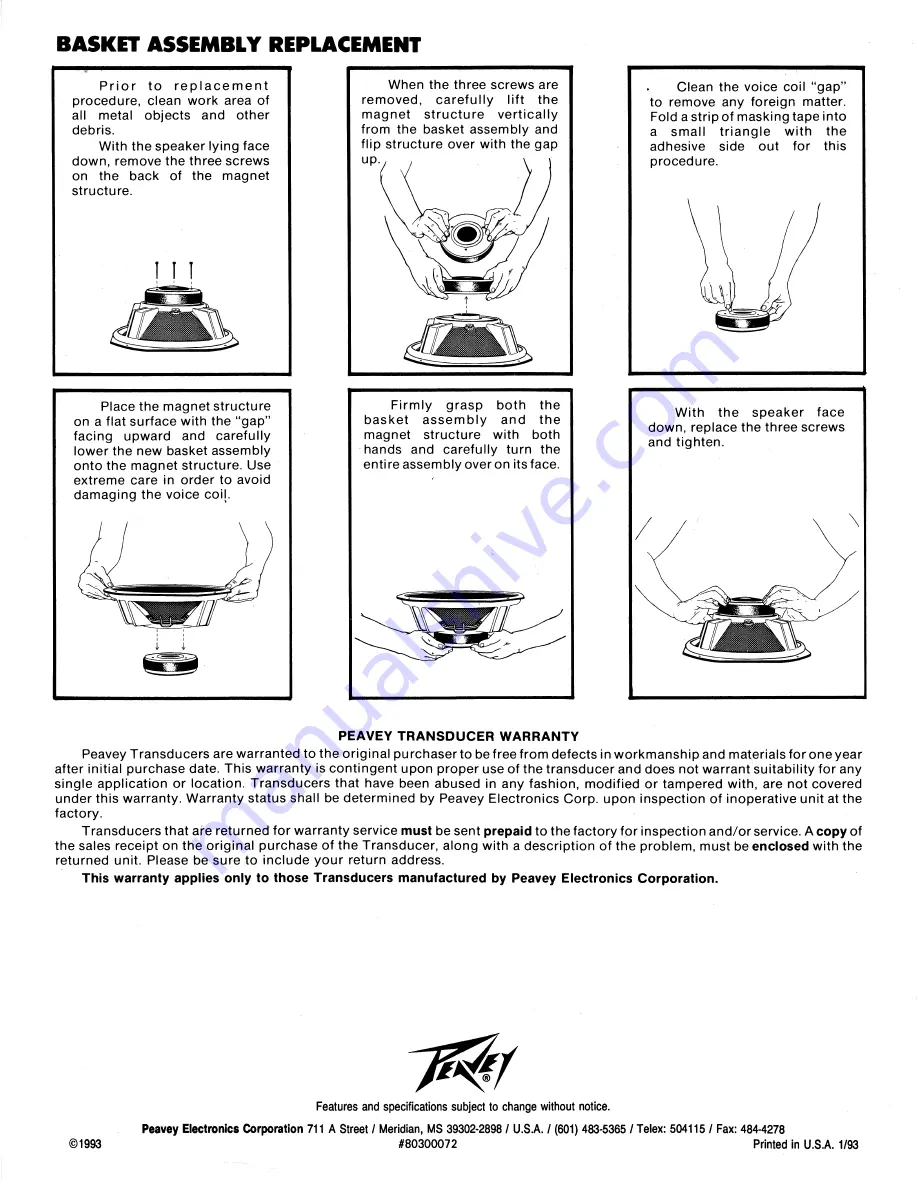 Peavey Scorpion Series ScorpionPlus 15 Specifications Download Page 2