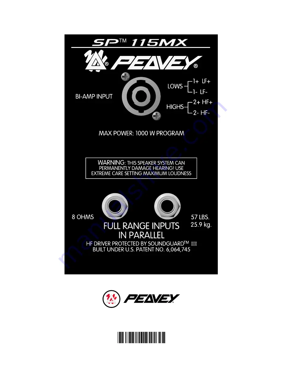 Peavey SP 115MX Specifications Download Page 4