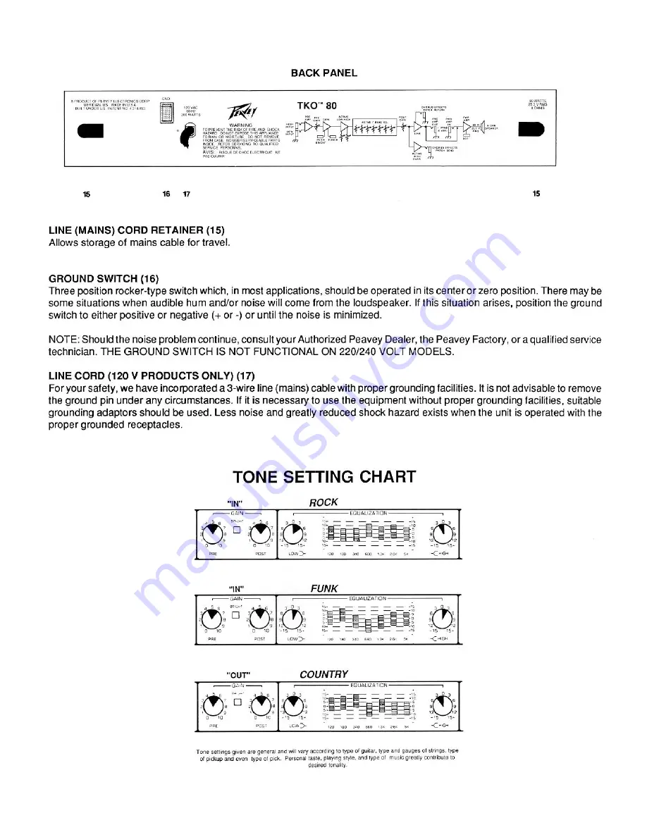 Peavey TKO 80 User Manual Download Page 4