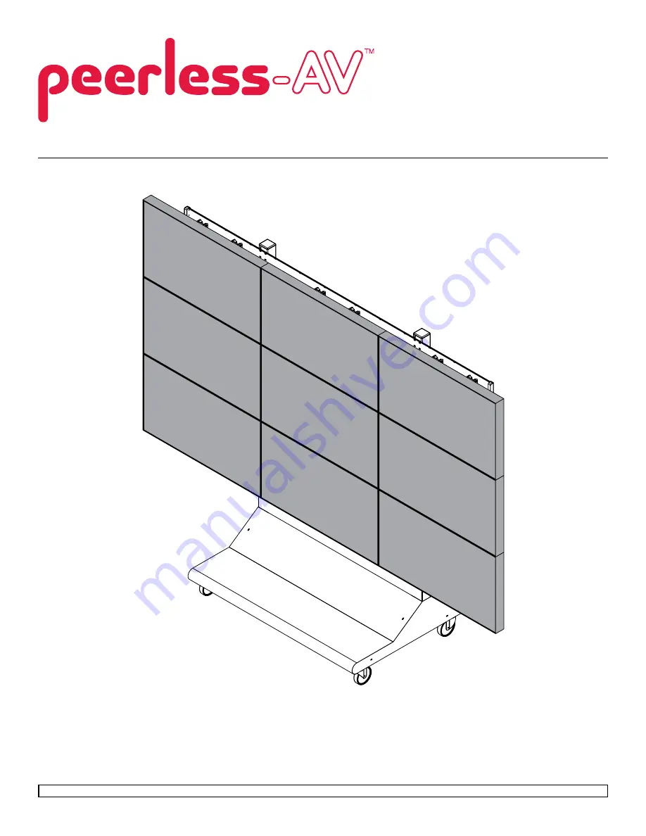 peerless-AV Mobile Videowall Trolley PDVWM 3x3 46 55 L Installation And Assembly Manual Download Page 1