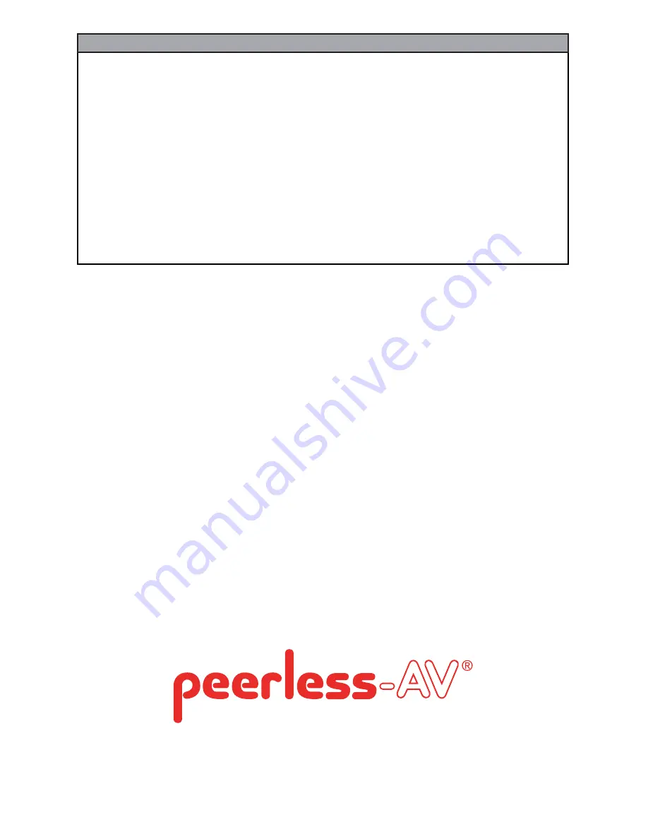 peerless-AV PRSS-455 Assembly And Installation Instructions Manual Download Page 28