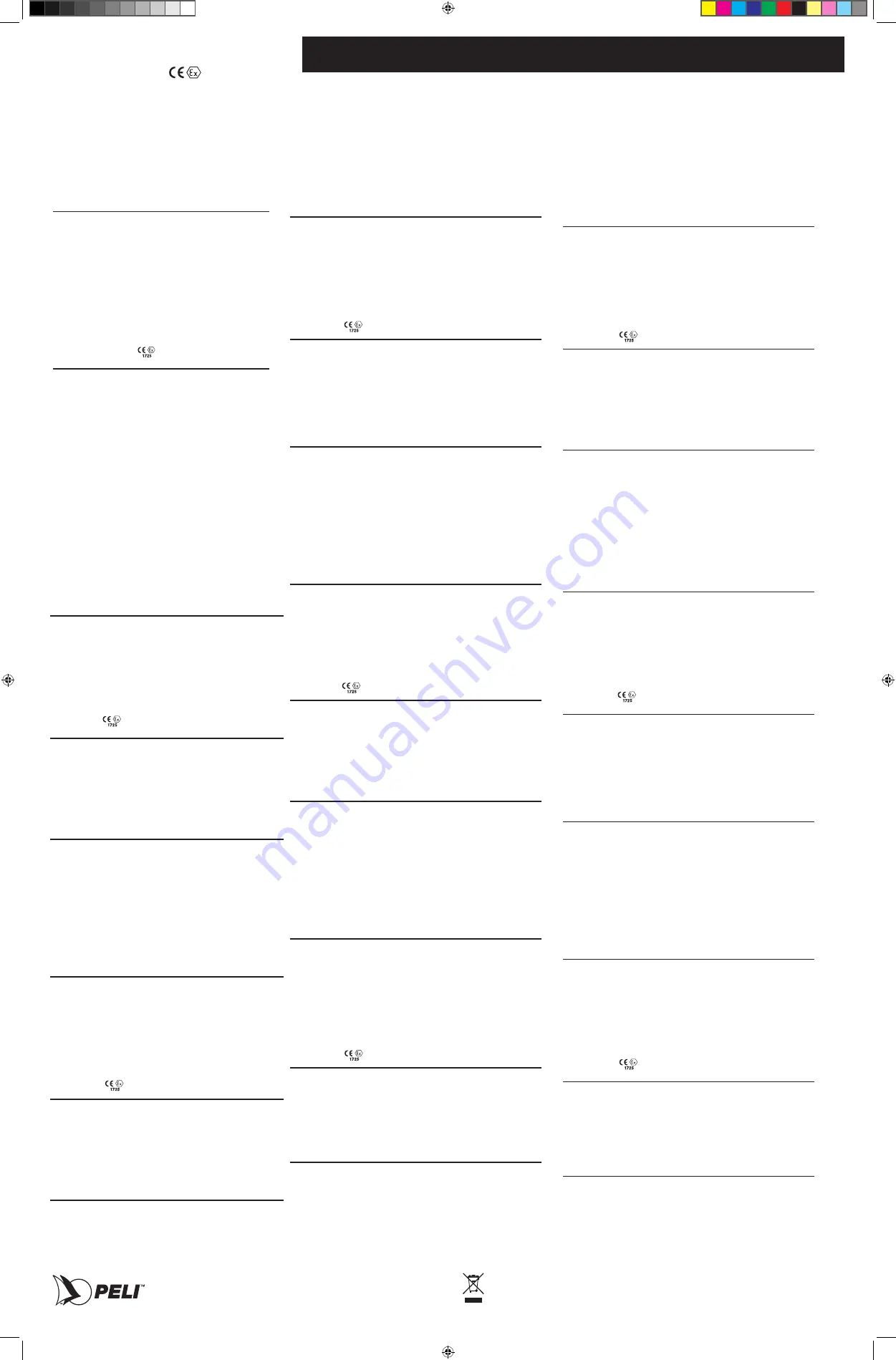 PELI 3415 Zone 0 Operating Instructions Download Page 1