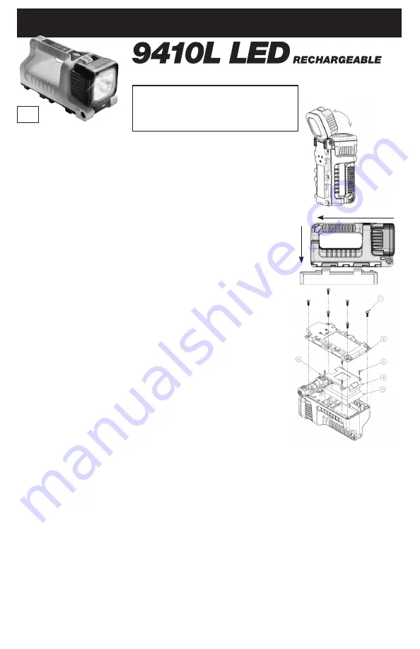 PELI 9410L LED Quick Start Manual Download Page 1