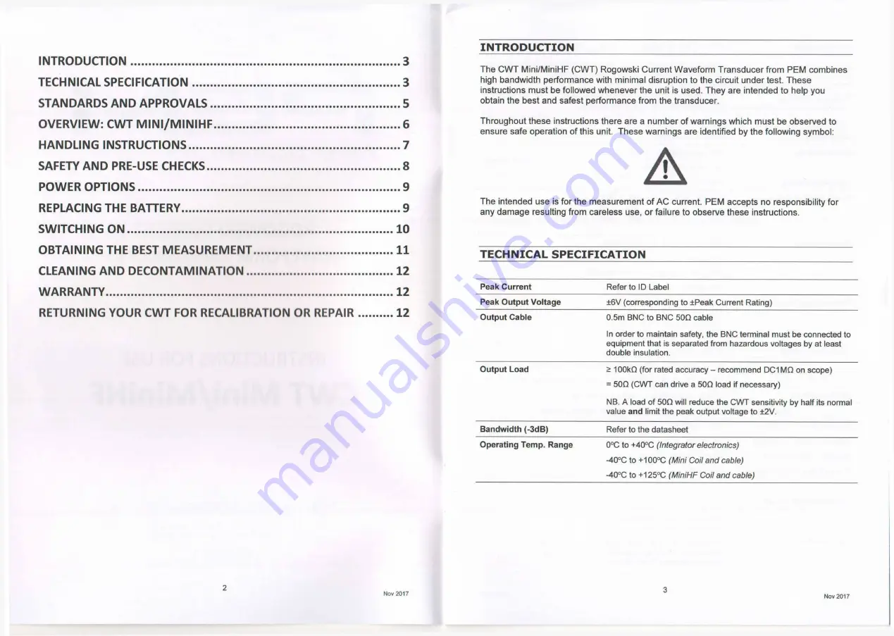 PEM CWT Mini Instructions For Use Manual Download Page 2