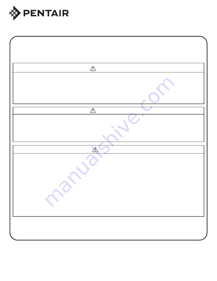 Pentair MASTERTEMP Installation Instructions Manual Download Page 1