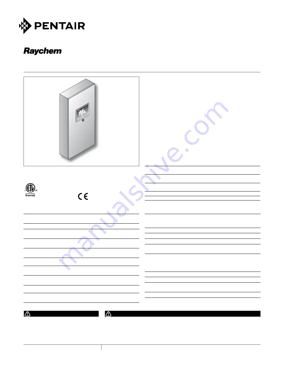 Pentair Raychem NGC-UIT2-0RD Installation Instructions And Specifications Download Page 1