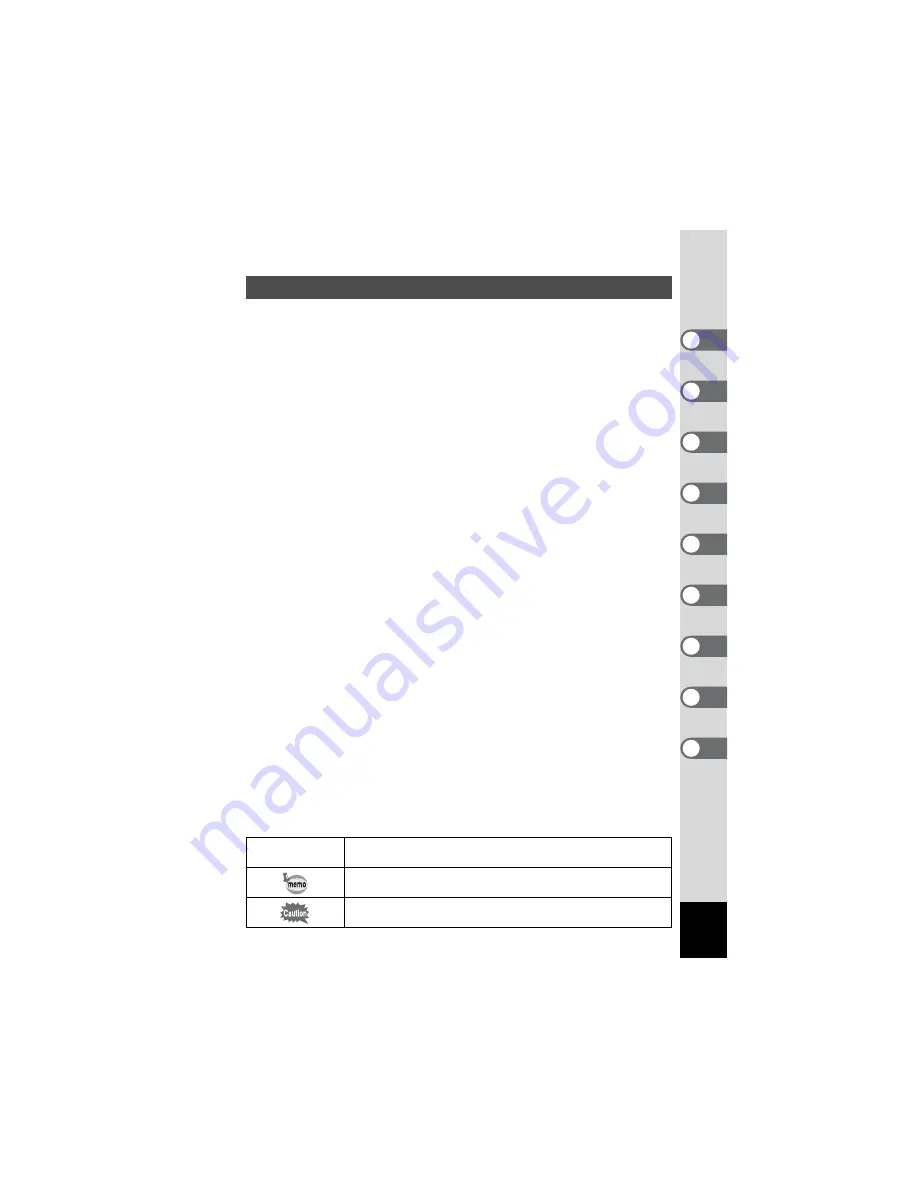 Pentax 17216 - Optio E50 Digital Camera Operating Manual Download Page 11