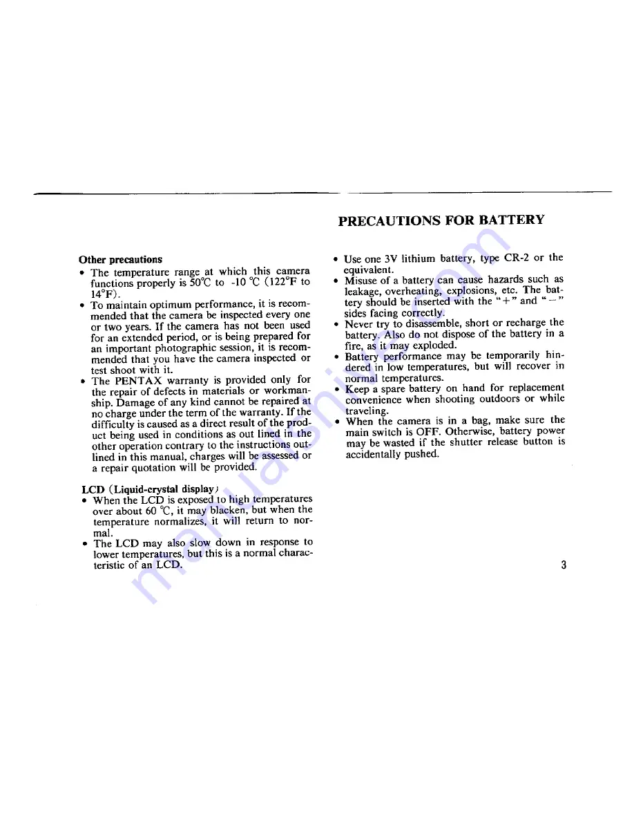 Pentax IQzoom - IQezy 38-70mm Zoom Operating Manual Download Page 7