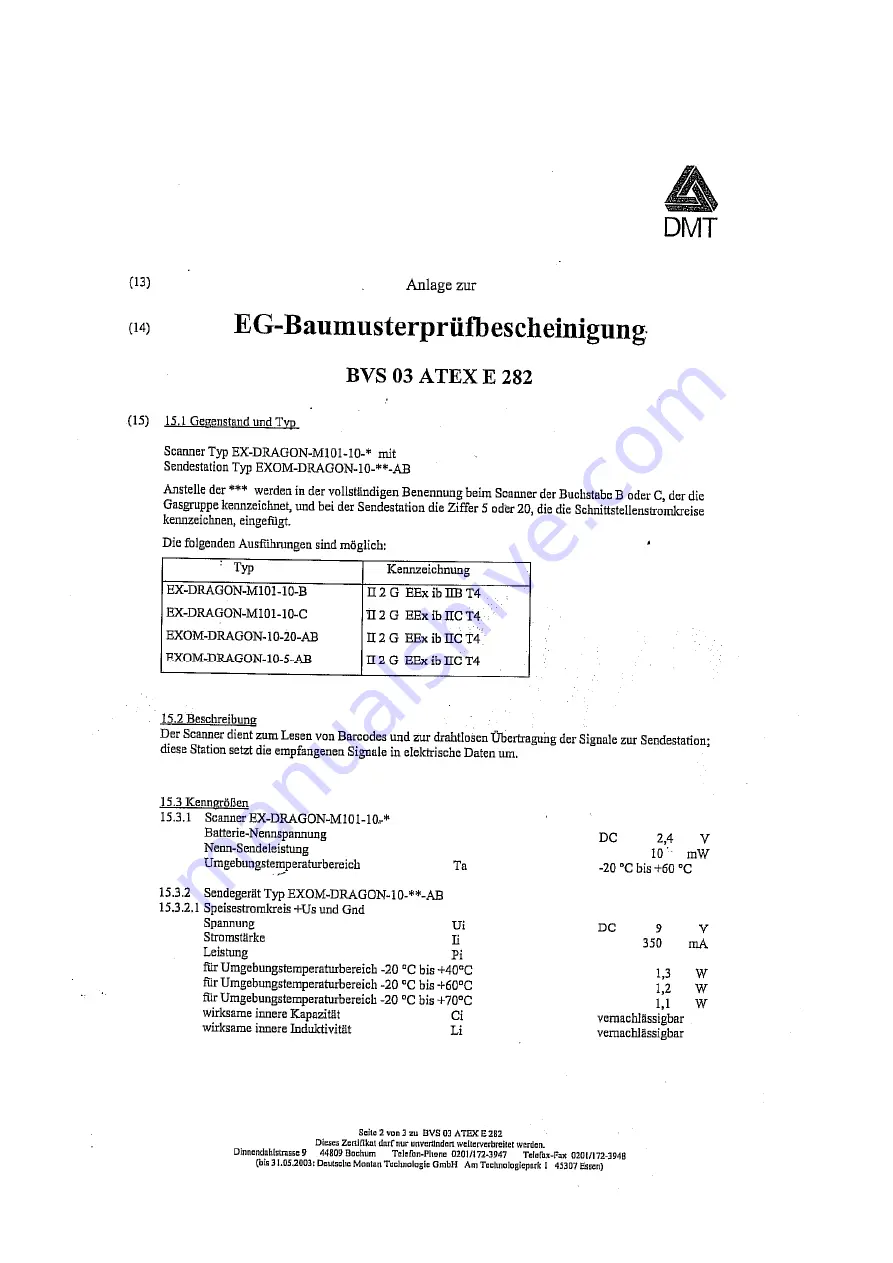 Pepperl+Fuchs EX-DRAGON-M101 Technical Manual Download Page 127