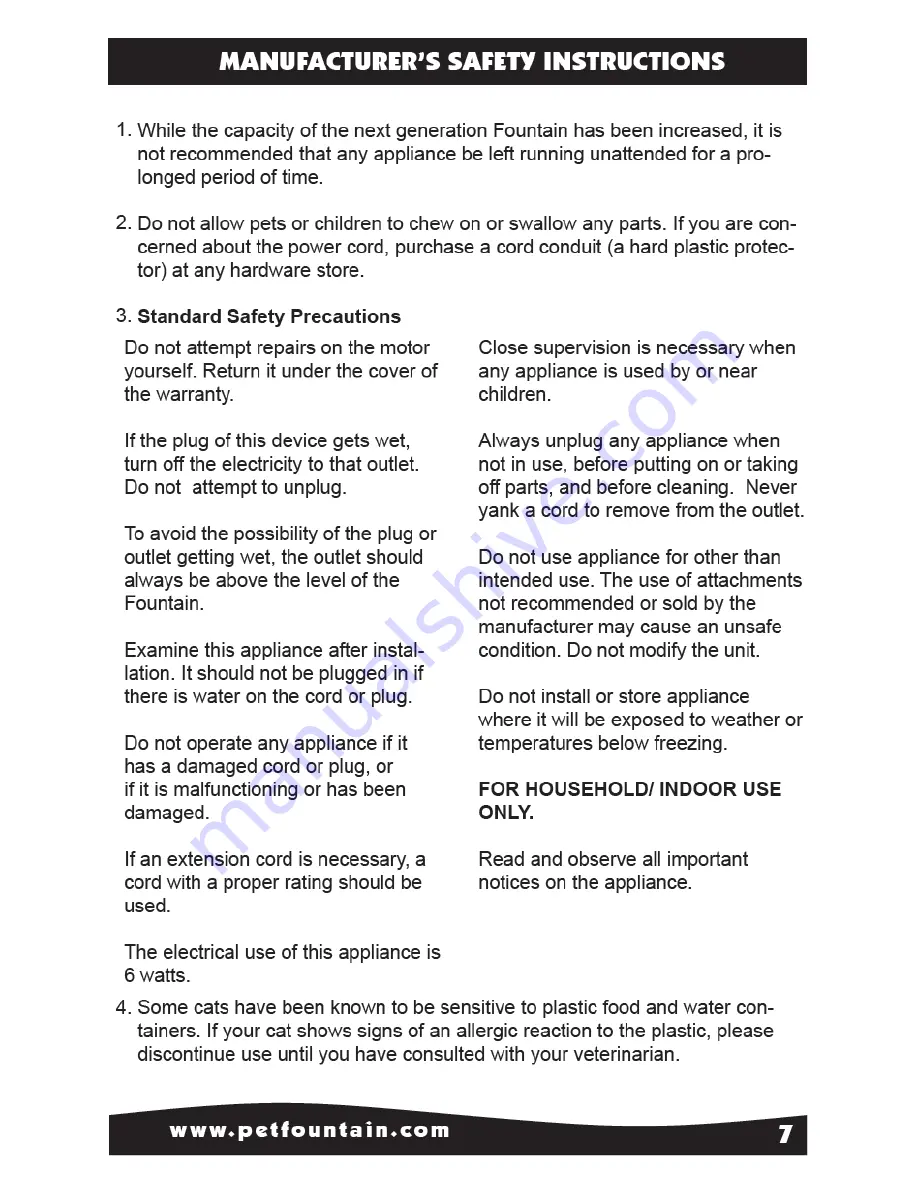 Petsafe DrinkWell Instructions Manual Download Page 7