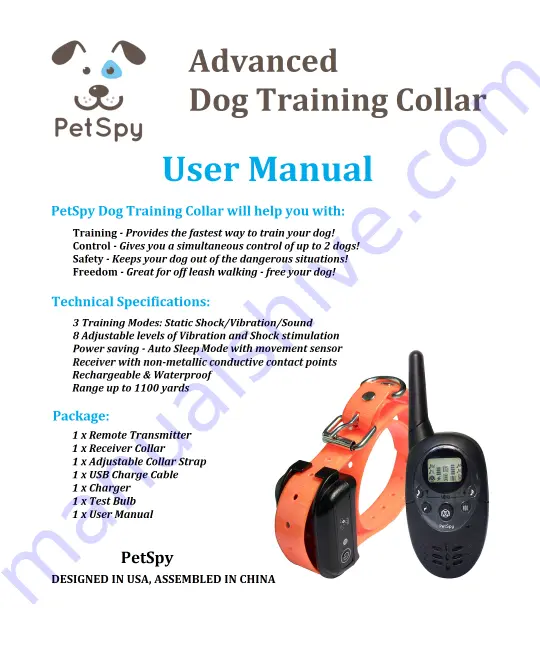 PetSpy M86N User Manual Download Page 1