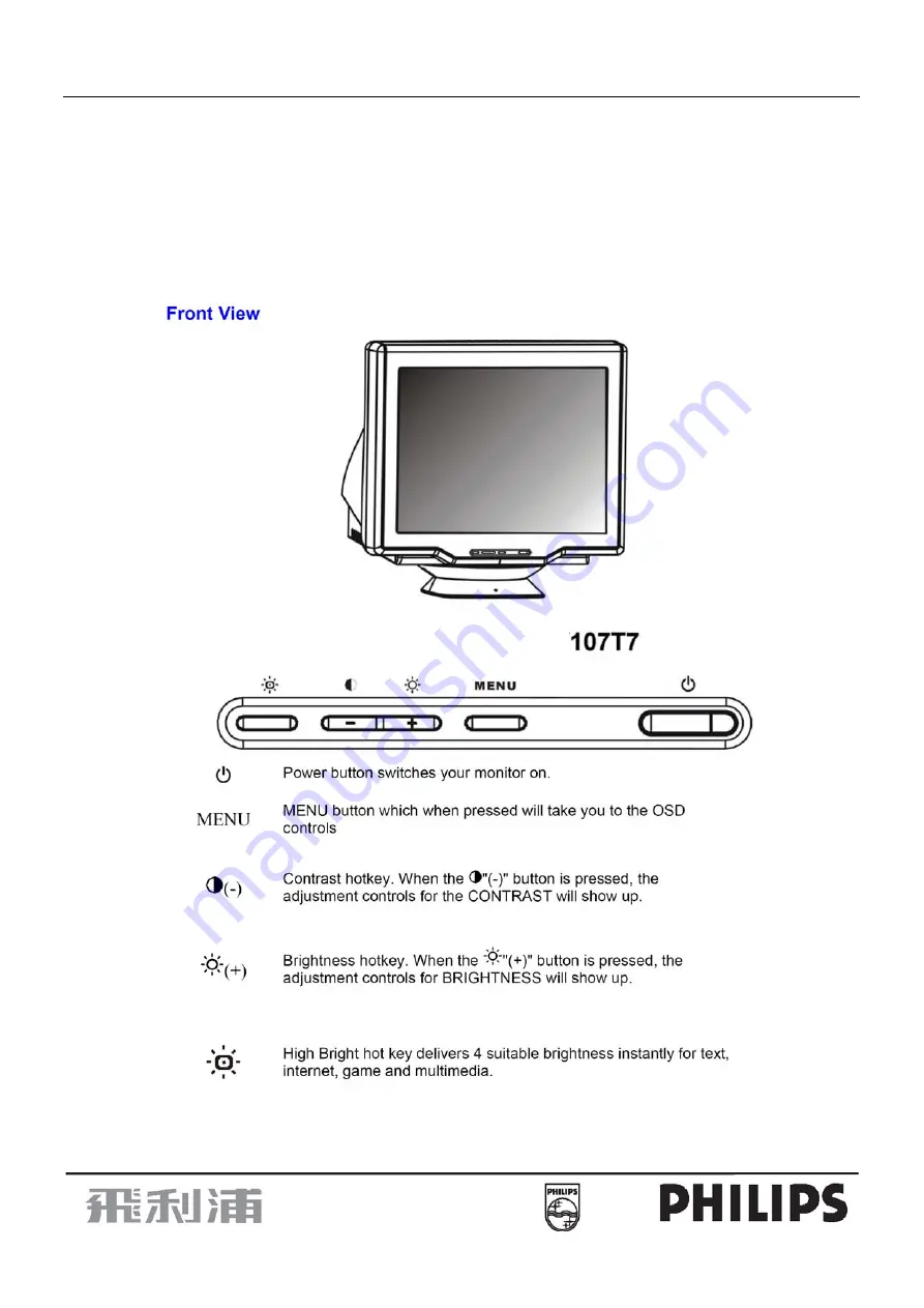 Philips 107T7 Скачать руководство пользователя страница 10