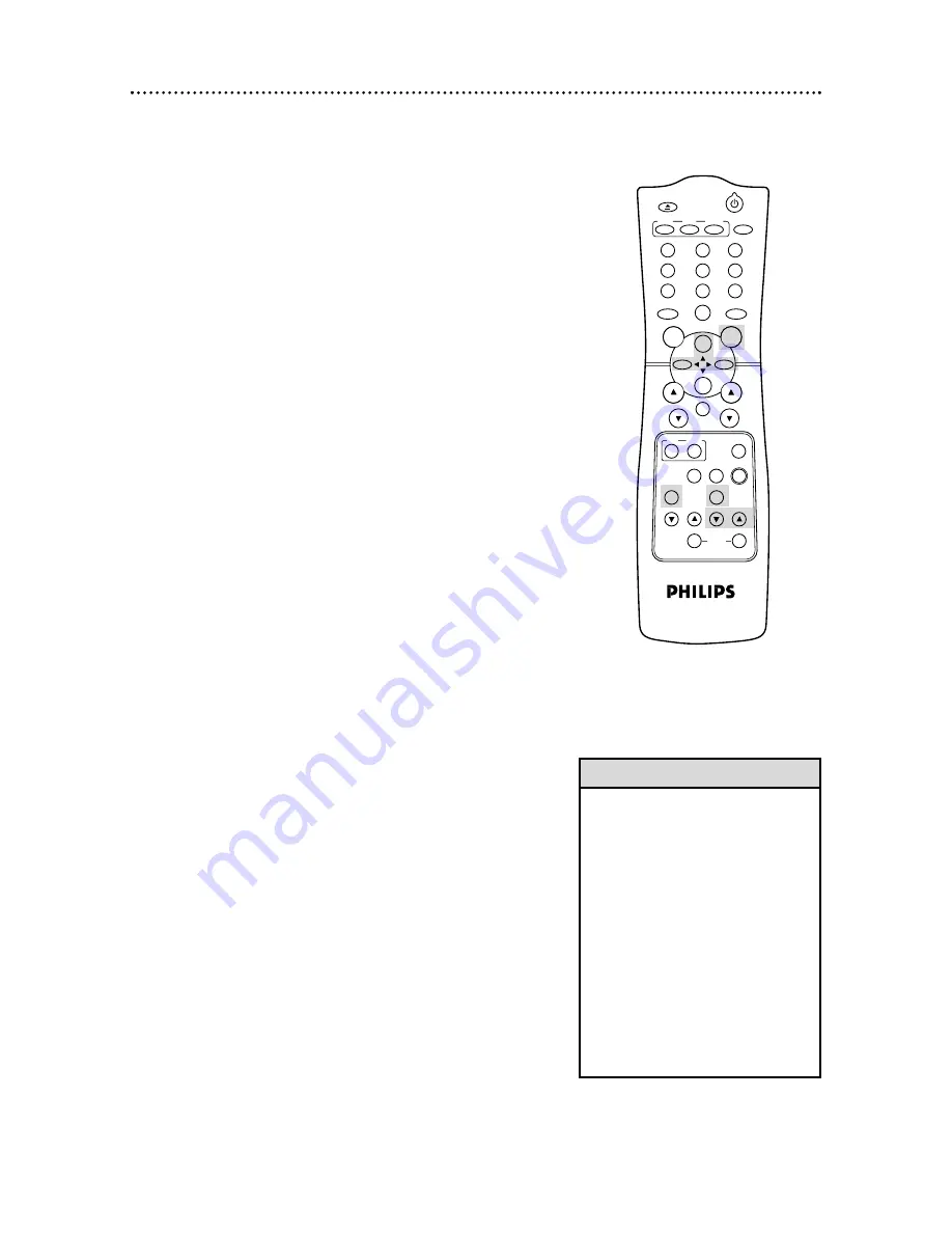 Philips 13-COMBINATION TV-VCR CCC133AT99 Owner'S Manual Download Page 46