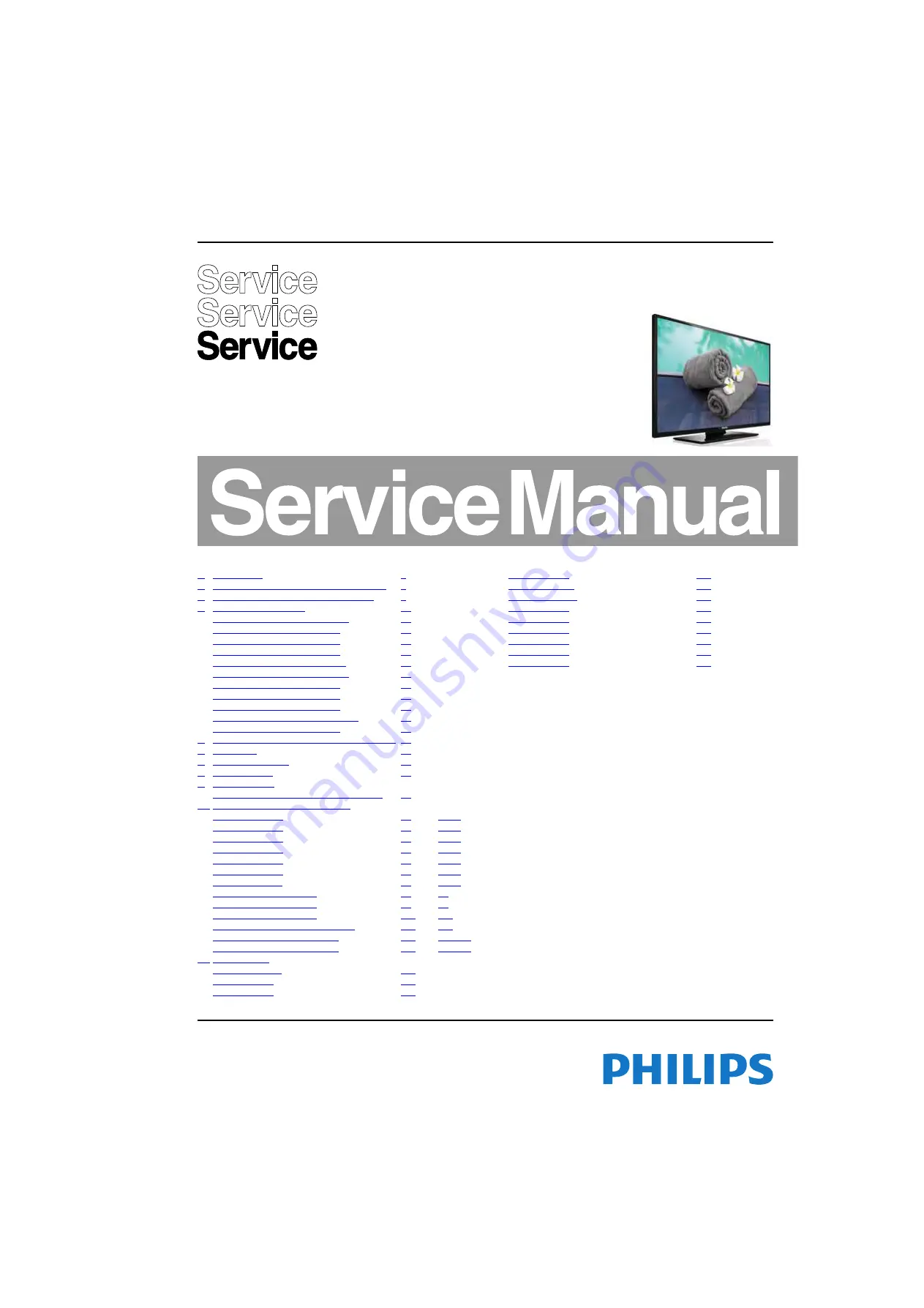 Philips 19HFL4010W/12 Service Manual Download Page 1