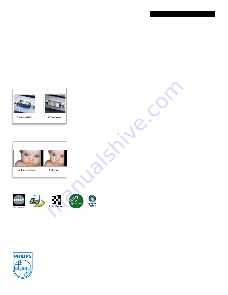 Philips 220V1SB Specifications Download Page 2