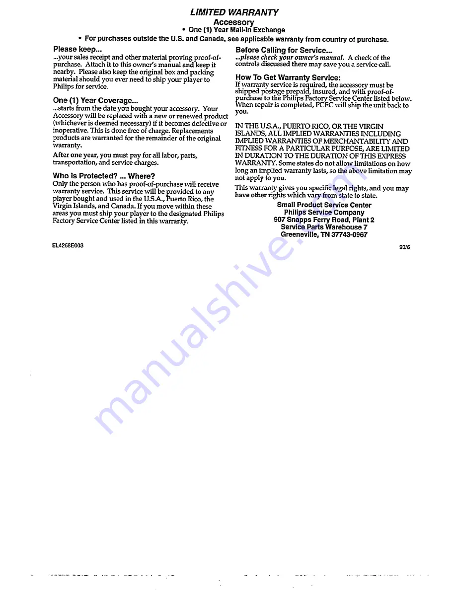 Philips 22ER9142 Owner'S Manual Download Page 14