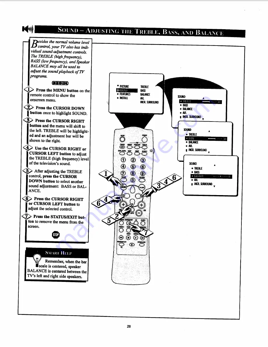 Philips 25-STEREO CTV W-REMOTE CONT-PEWTER-26LL500 Directions For Use Manual Download Page 28