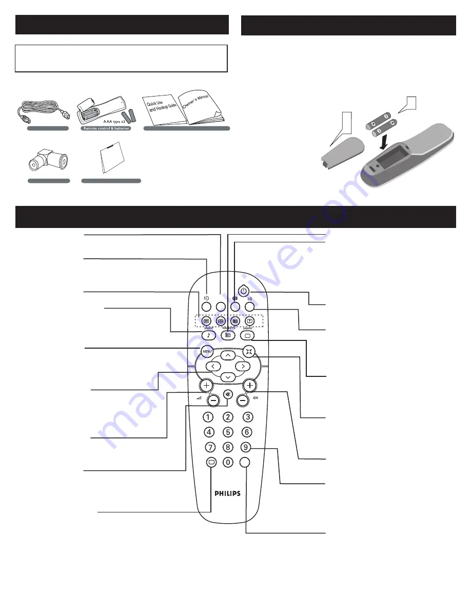 Philips 26TA1000/93 Quick Use And Hookup Manual Download Page 3