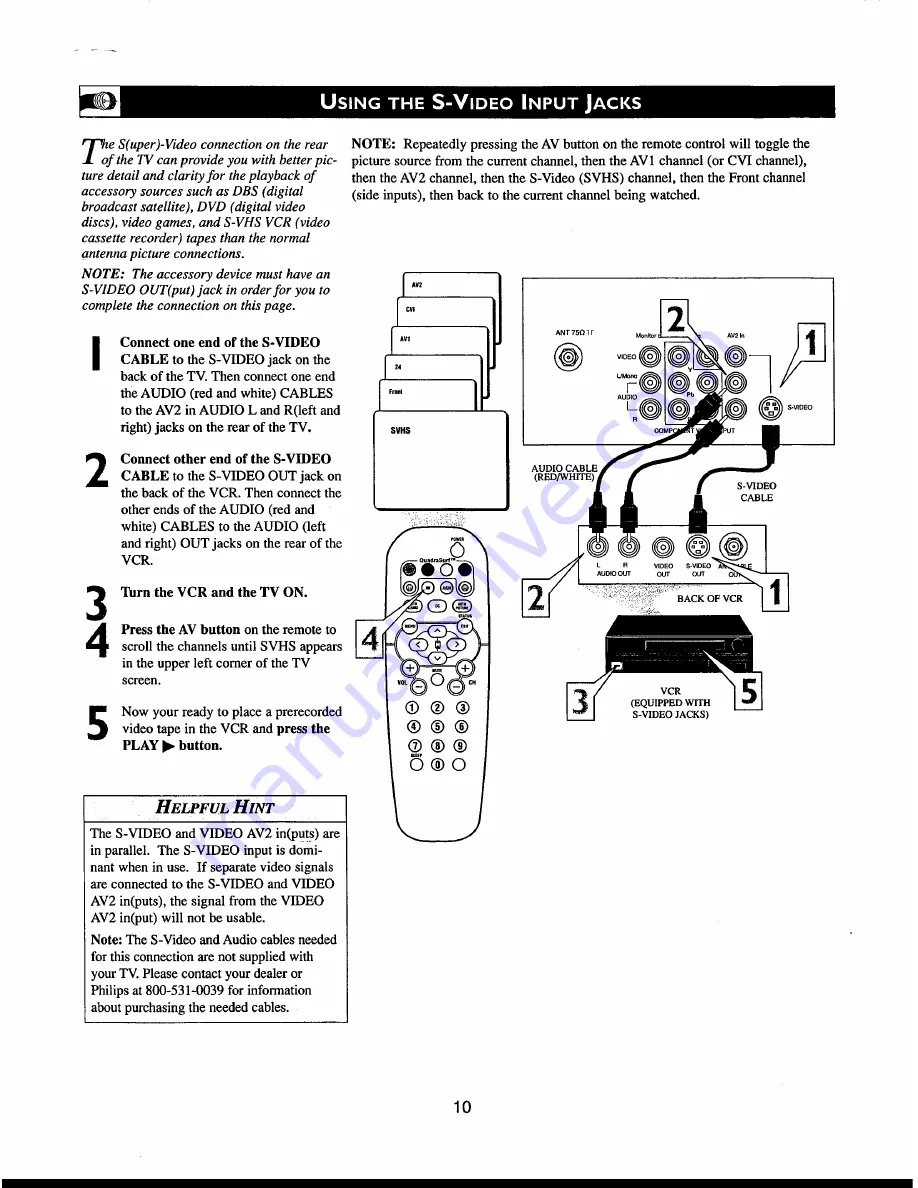 Philips 27-COLOR TV FAUX FLAT BLACK CAB. 27PT541S Directions For Use Manual Download Page 10