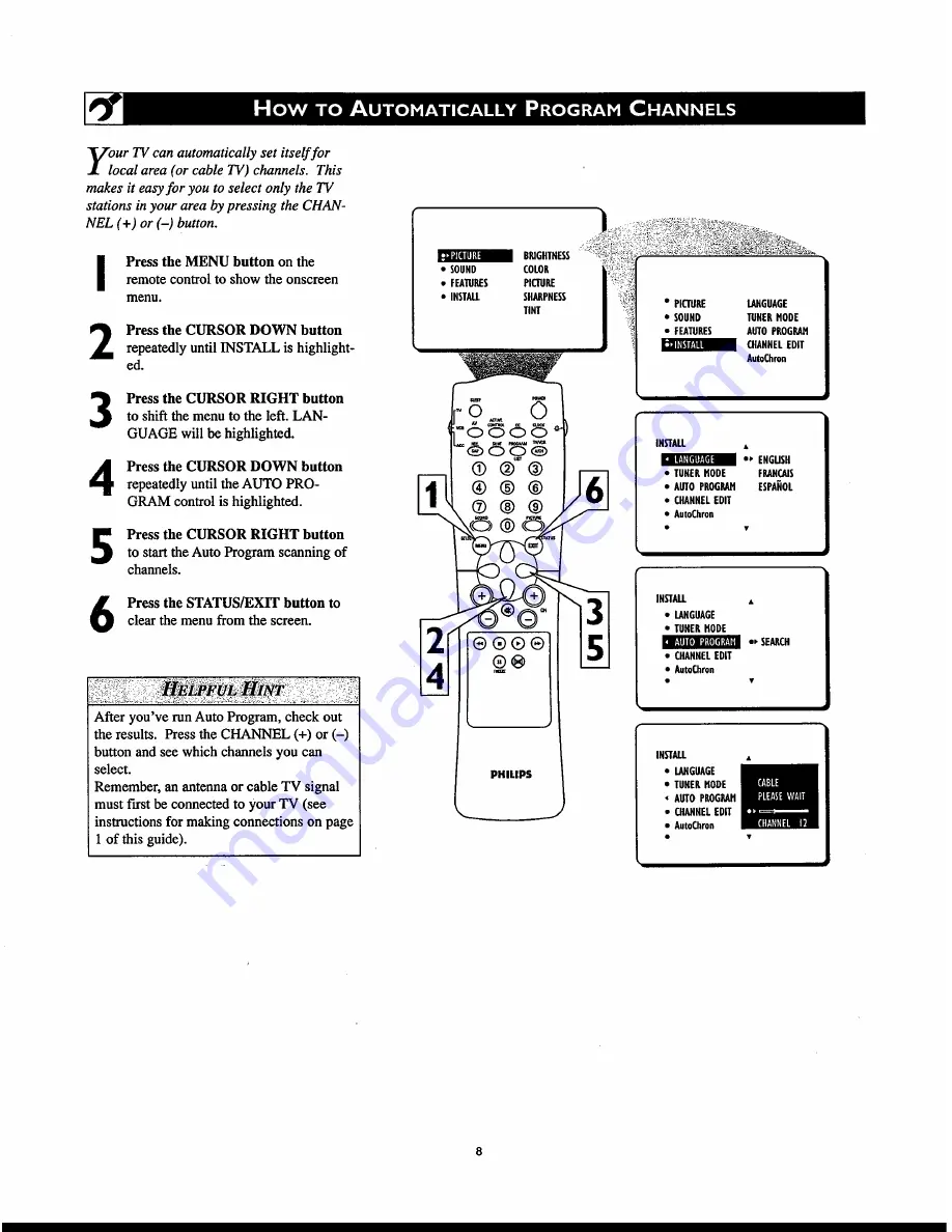 Philips 27PT830H Directions For Use Manual Download Page 8