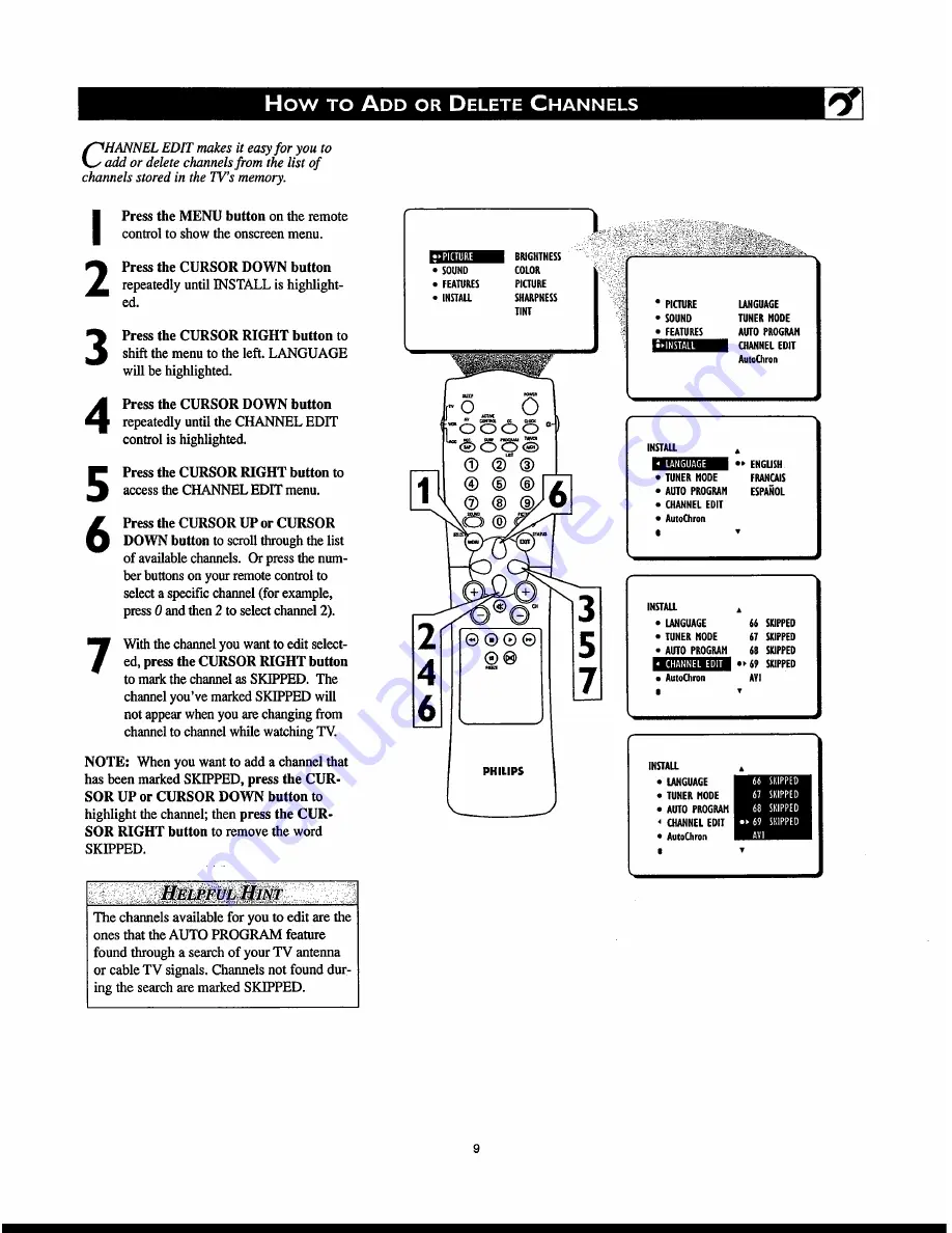 Philips 27PT830H Directions For Use Manual Download Page 9