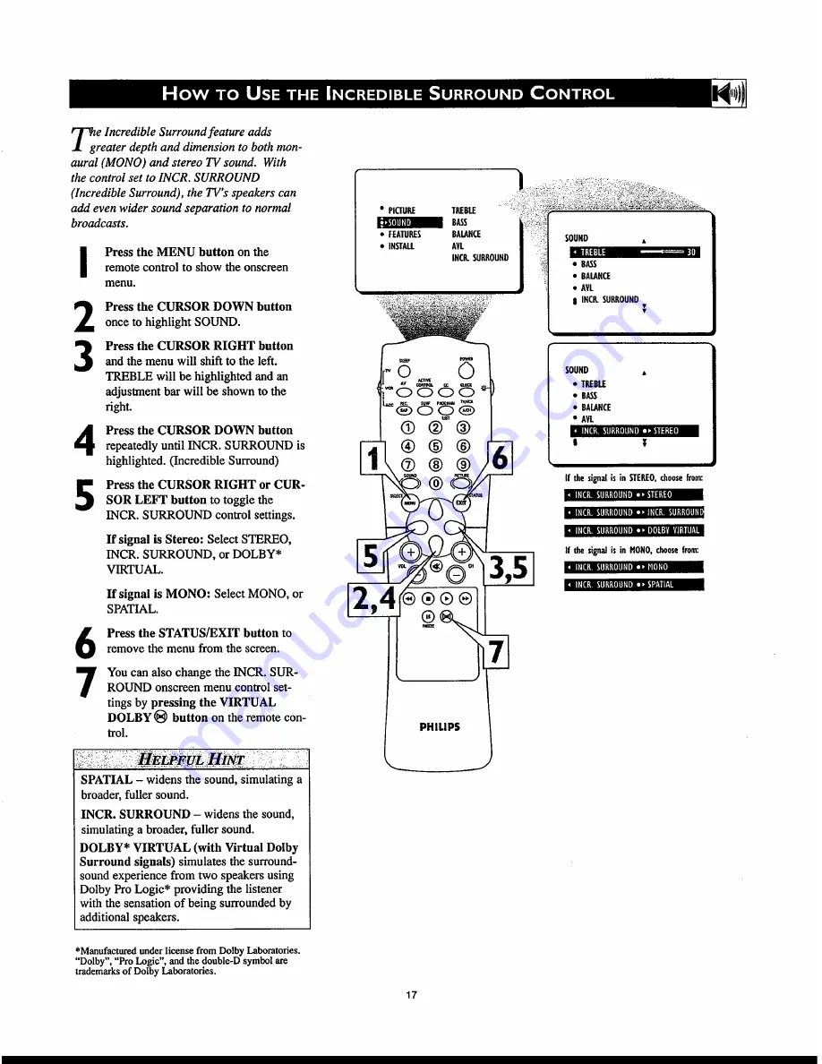 Philips 27PT830H Directions For Use Manual Download Page 17