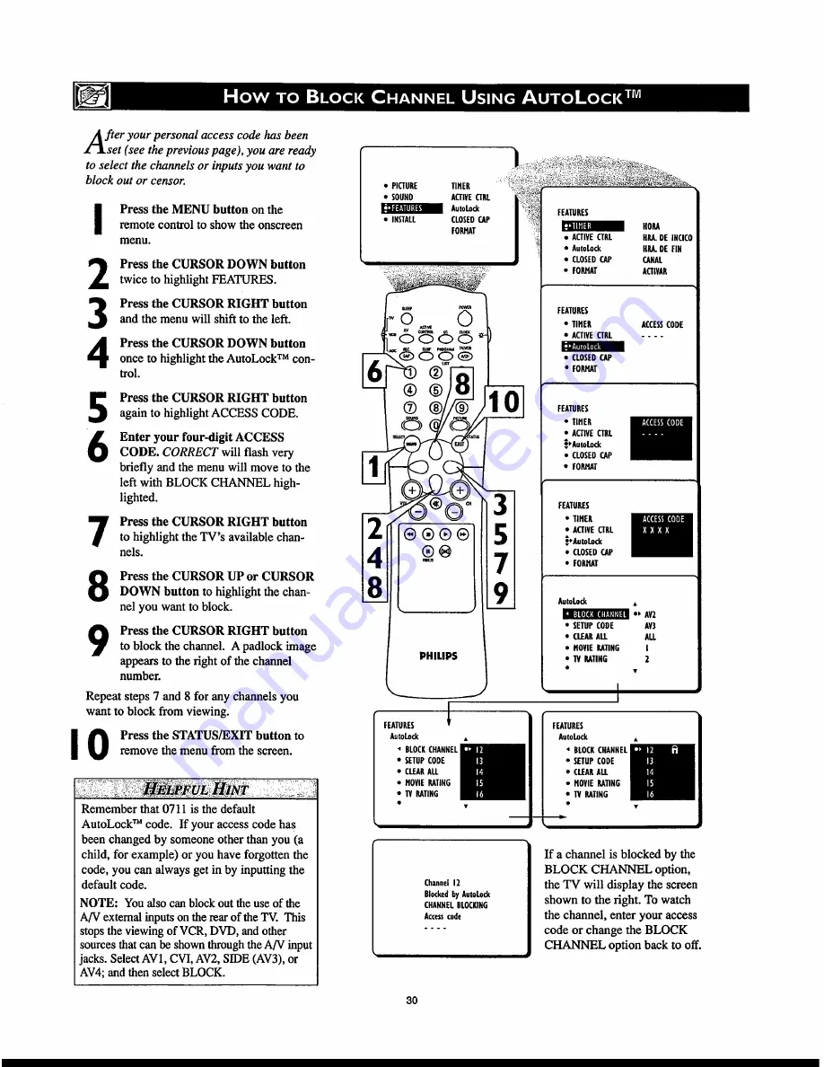 Philips 27PT830H Directions For Use Manual Download Page 30