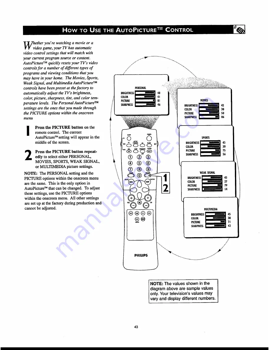 Philips 27PT830H Directions For Use Manual Download Page 43