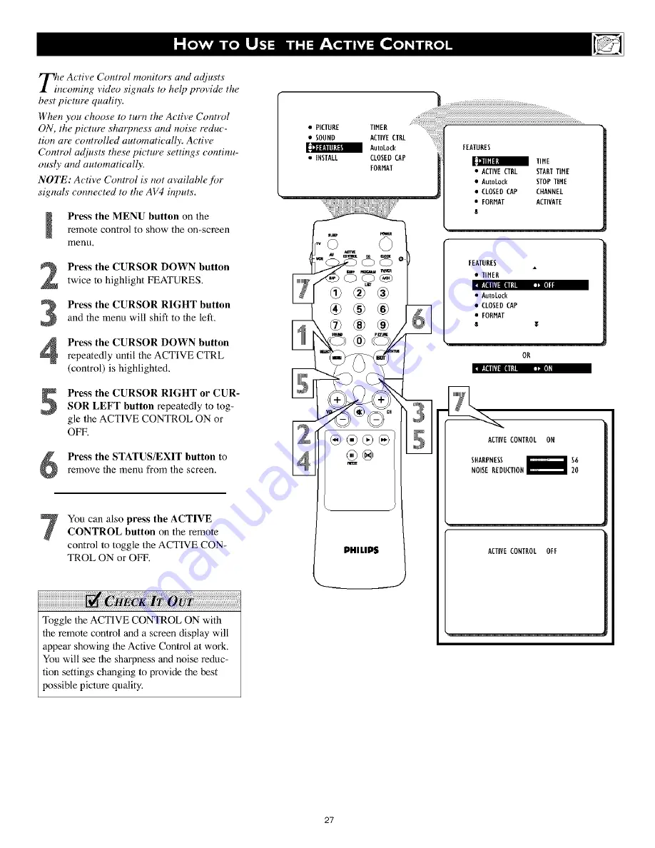 Philips 30 IN WIDESCREEN REAL FLAT HDTV 30PW850H Directions For Use Manual Download Page 27