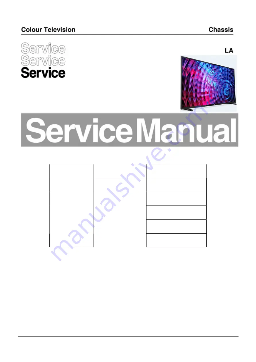 Philips 32PFS5823/12 Service Manual Download Page 1