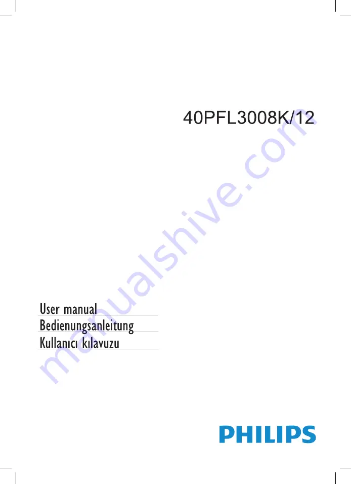 Philips 40PFL3008K/12 User Manual Download Page 1