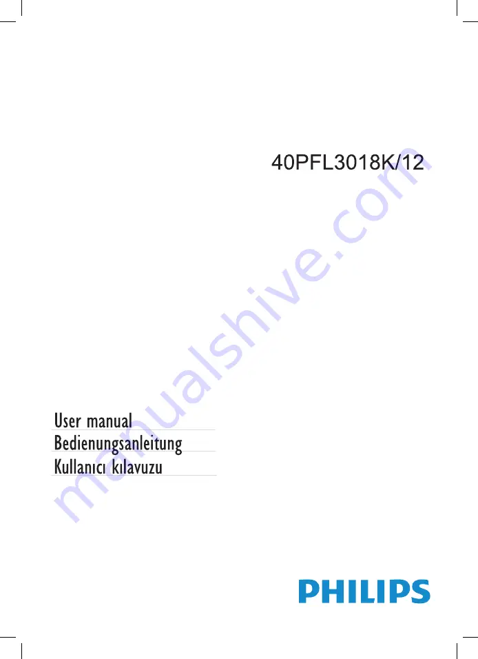 Philips 40PFL3018K/12 User Manual Download Page 1