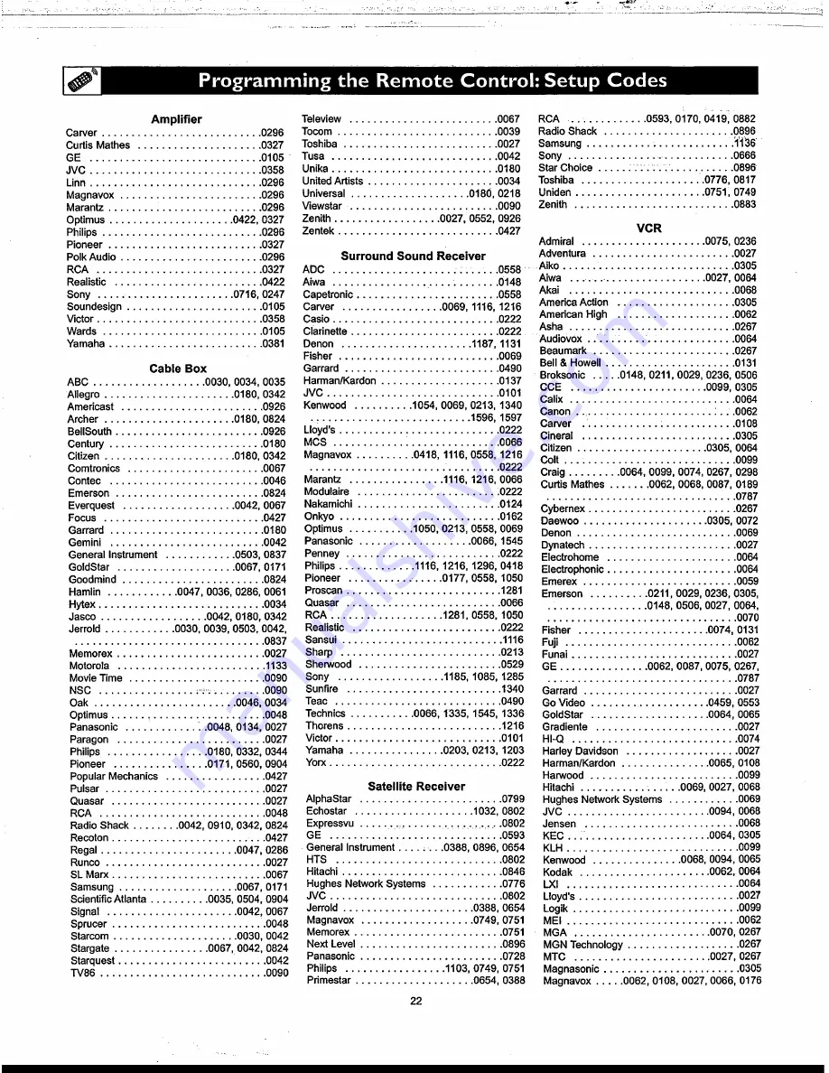 Philips 55-HDTV MONITOR PROJECTION TV PIXEL PLUS 55PP9753 - Directions For Use Manual Download Page 22