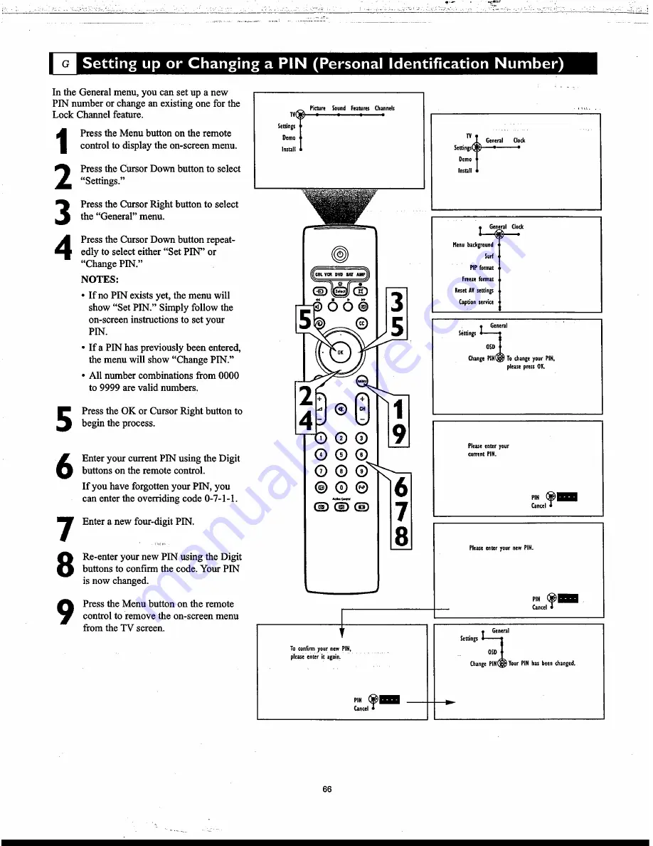 Philips 55-HDTV MONITOR PROJECTION TV PIXEL PLUS 55PP9753 - Directions For Use Manual Download Page 66