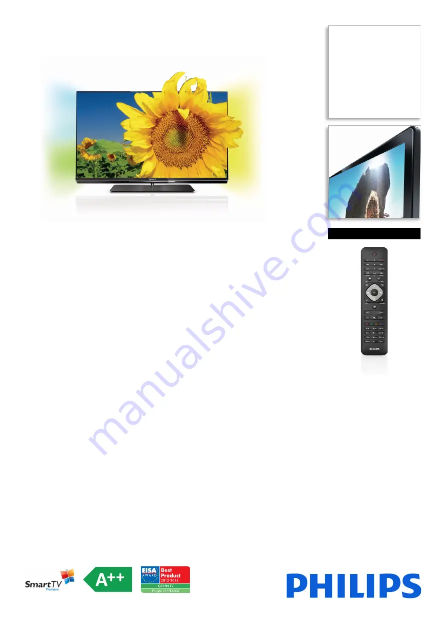 Philips 55PFL6007T Specifications Download Page 1