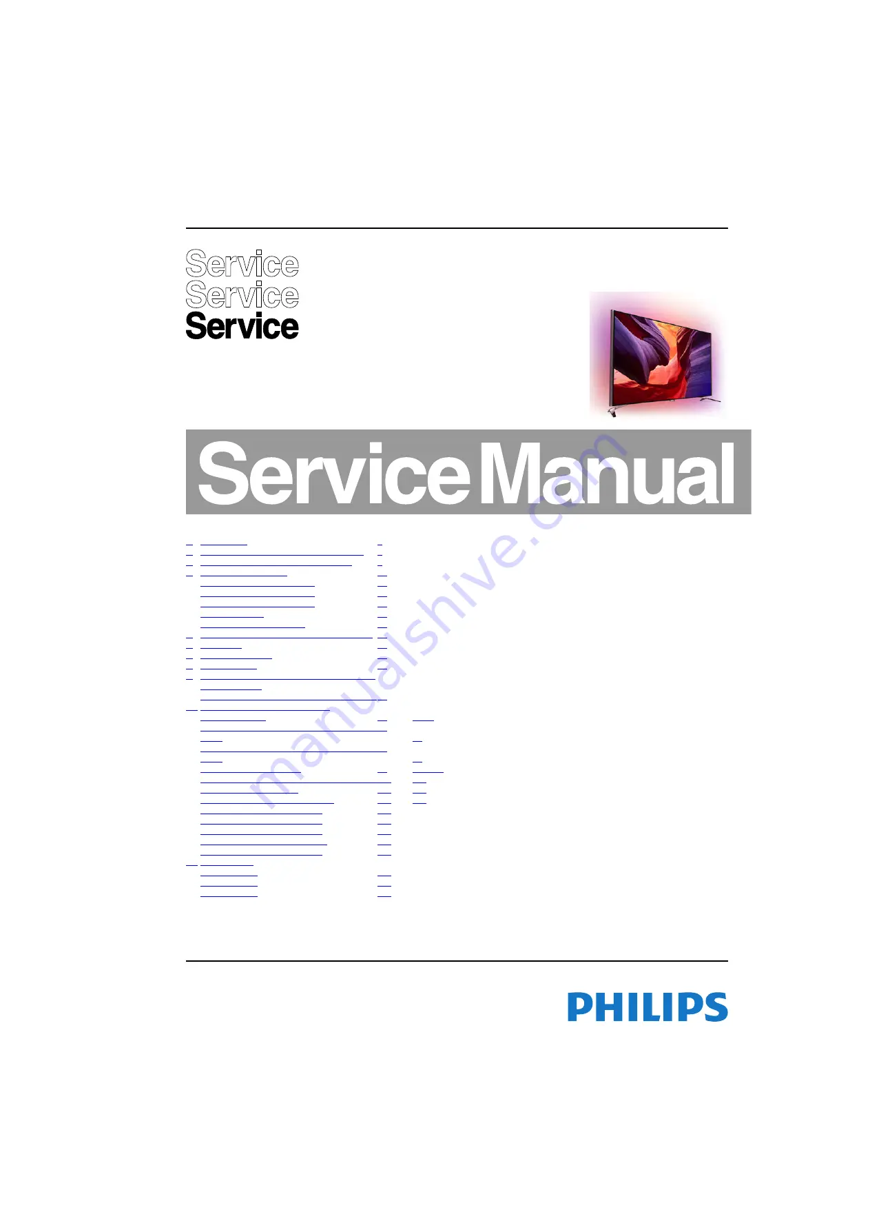 Philips 55PUS8601/12 Service Manual Download Page 1