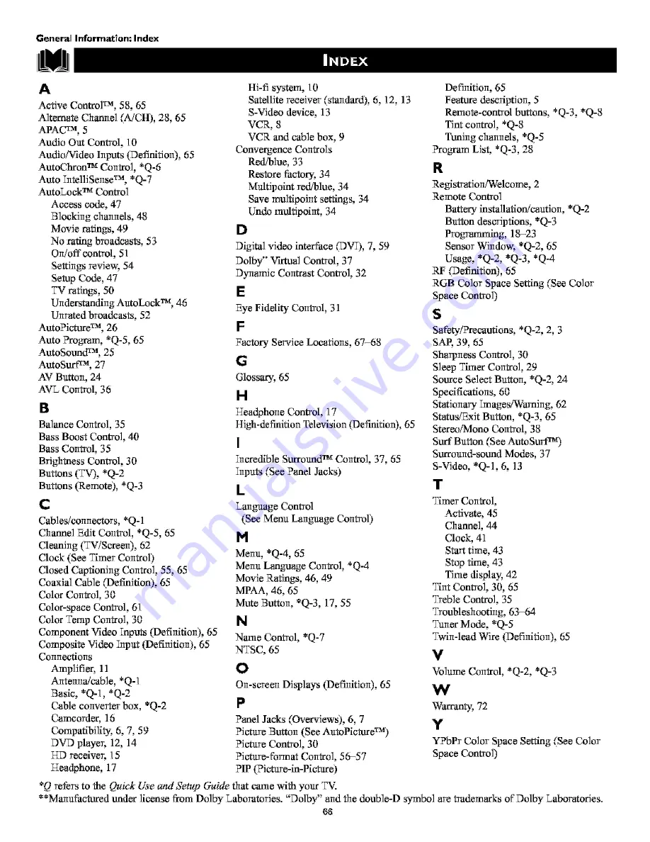 Philips 55PW9383 Directions For Use Manual Download Page 66